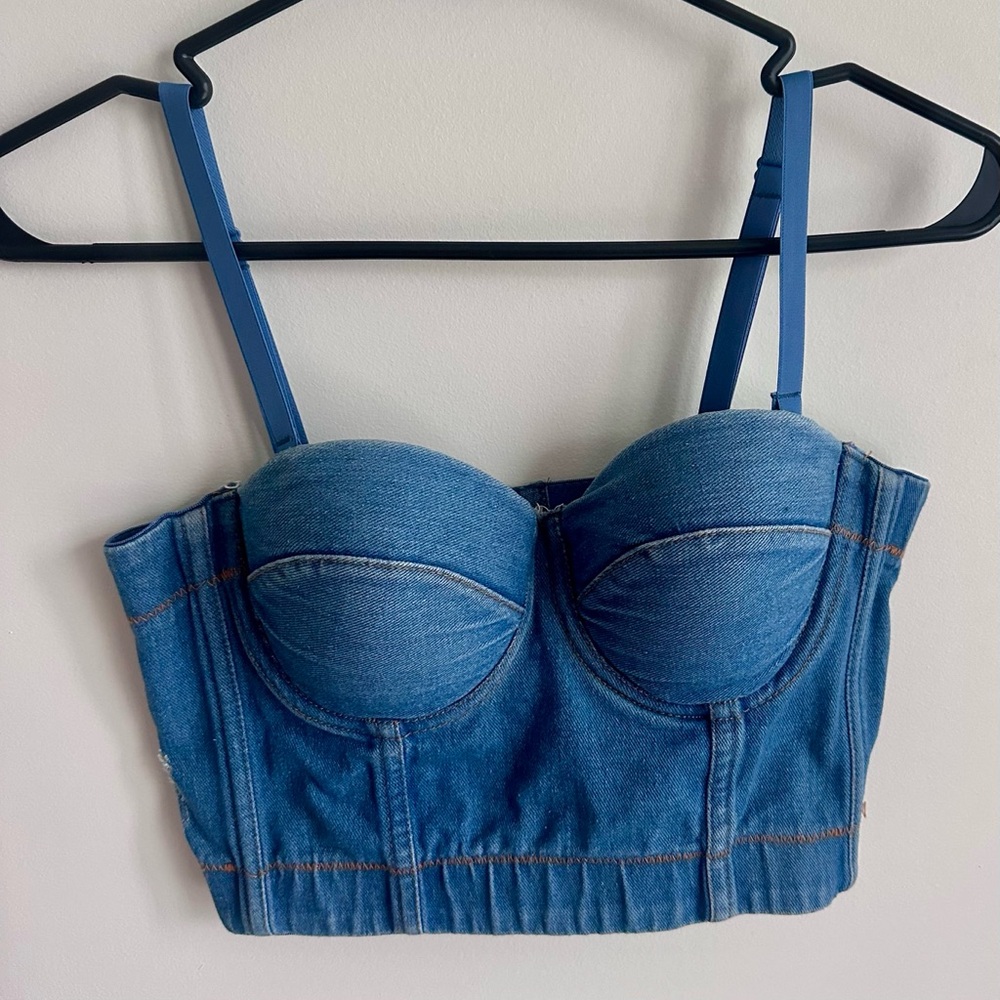 Jean corset top - adjustable - size small